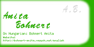 anita bohnert business card